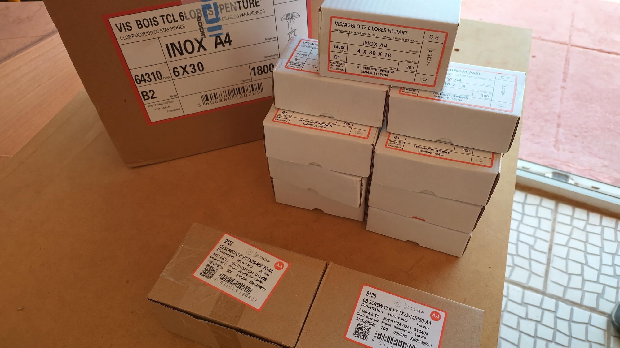 Livraison de 5 kg de visserie inox 316