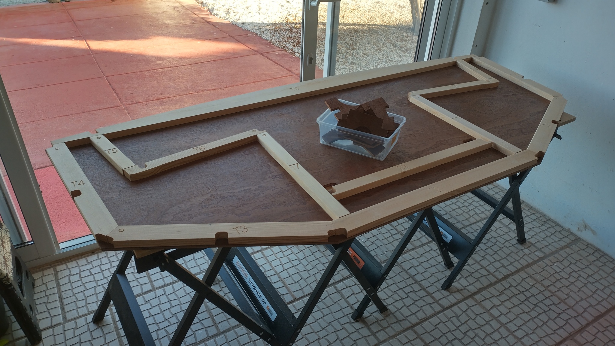 Membrure T, bois posés